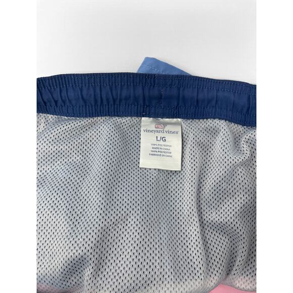 Vineyard Vines Men's Pink and Blue w/Nylon Mesh Swim Trunks size Large Pre-Owned - Picture 3 of 7